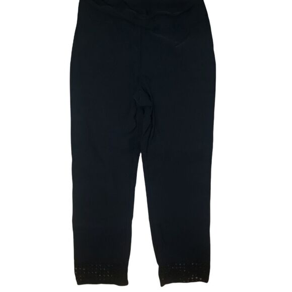 Soft Surroundings Black Crochet Ankle Pants Medium - Picture 1 of 5